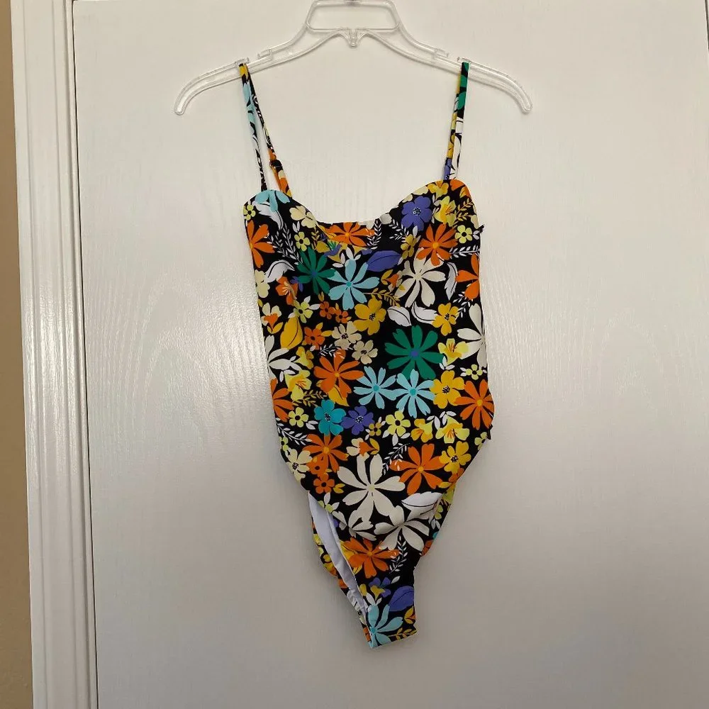 NEW house of harlow x revolve floral one piece swimsuit